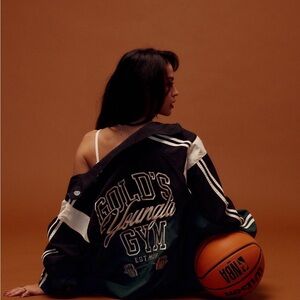 YoungLA Black and White Varsity Golds gym Jacket